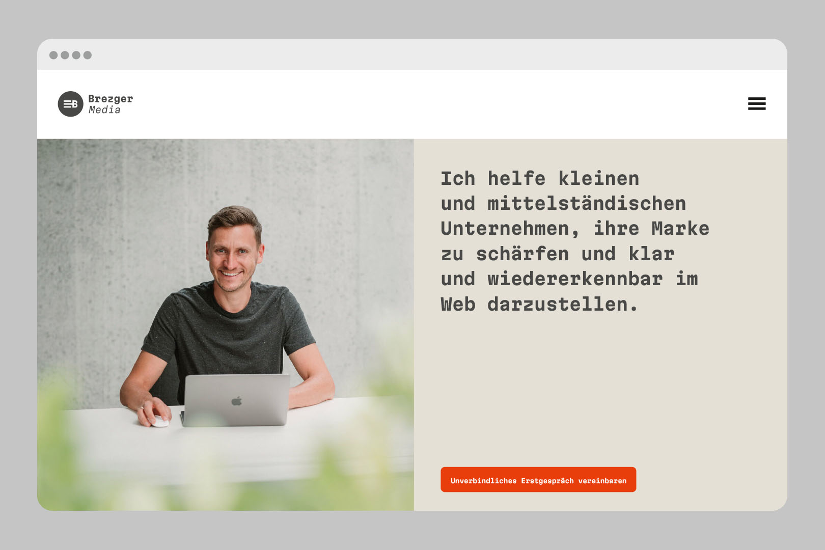 Corporate Design für den Markenlaunch des Webdienstleisters, Website