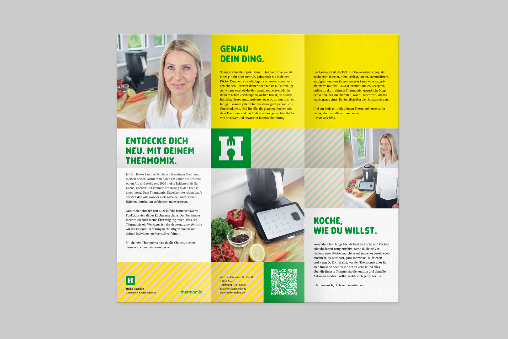 Entwicklung und Anwendung der eigenständigen visuellen Markenidentität der Thermomix-Repräsentantin, Infoflyer Rückseite