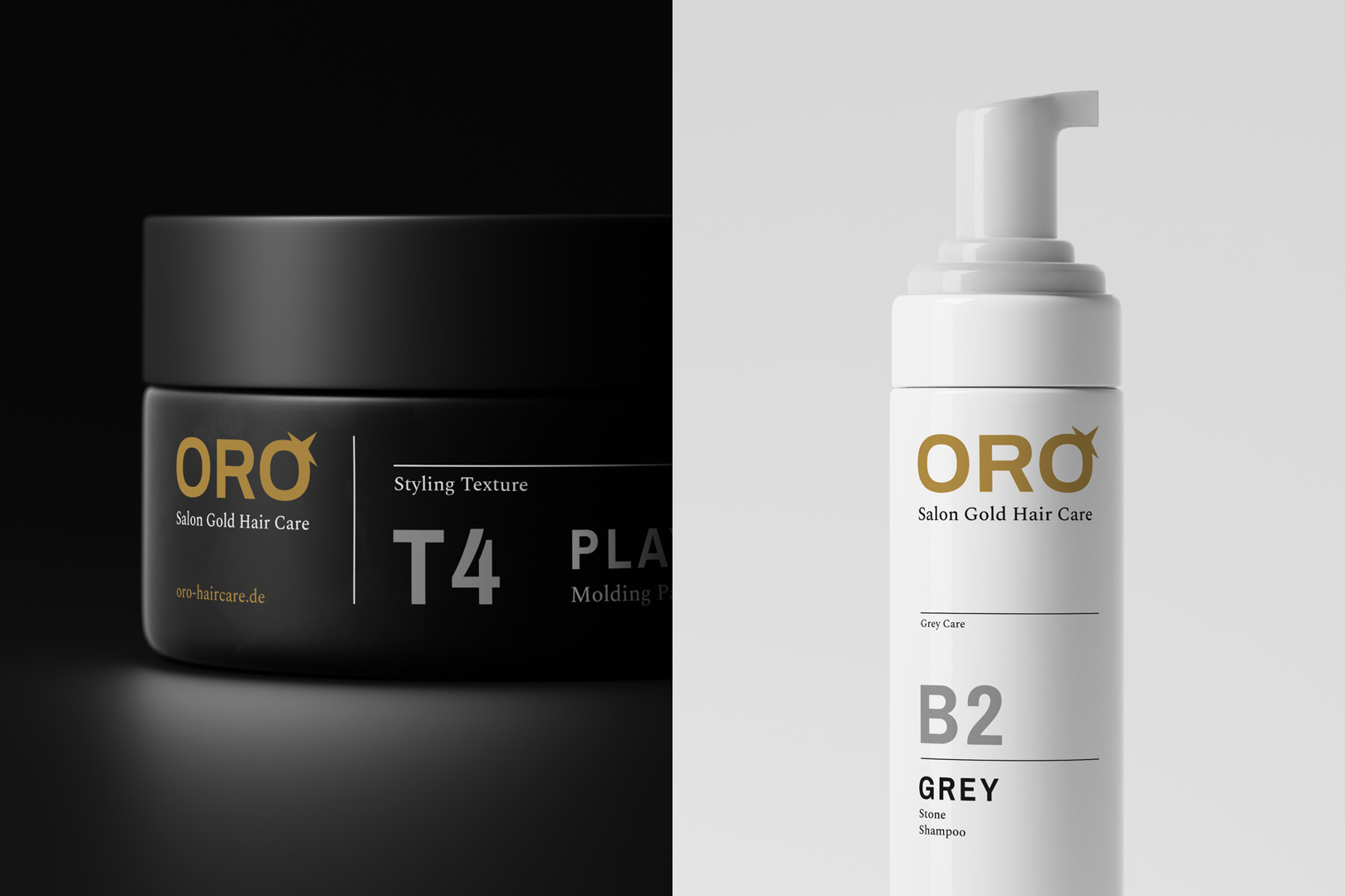 Entwicklung von Systematik und visuelle Markenidentität eines hauseigenen Salon Grade Haircare-Labels, Produkt-Packaging
