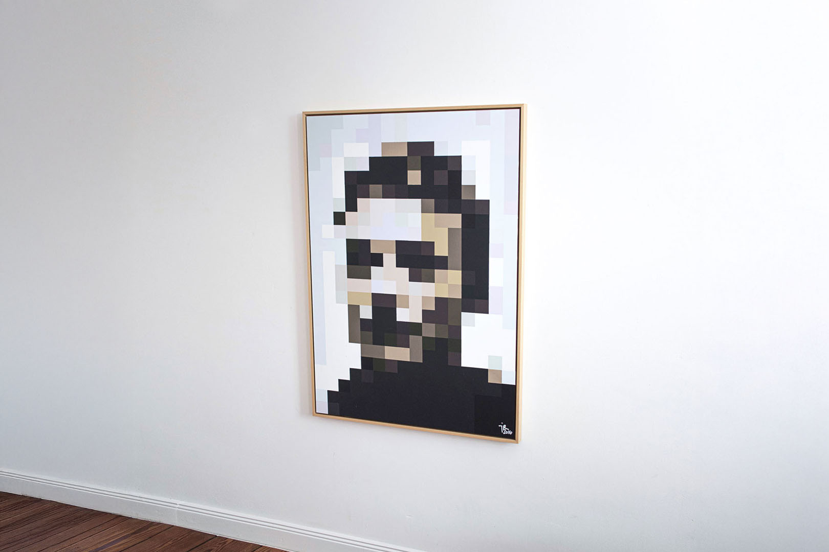 Johannes Raschke, Portrait 16/05, Detailansicht, Nahaufnahme der Pinselstriche und Farbstruktur des Gemäldes