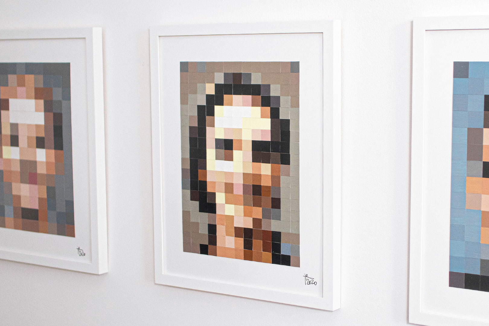 Johannes Raschke, Portrait 21/13, Detailansicht, Nahaufnahme der Collage-Texturen und Farbaufträge