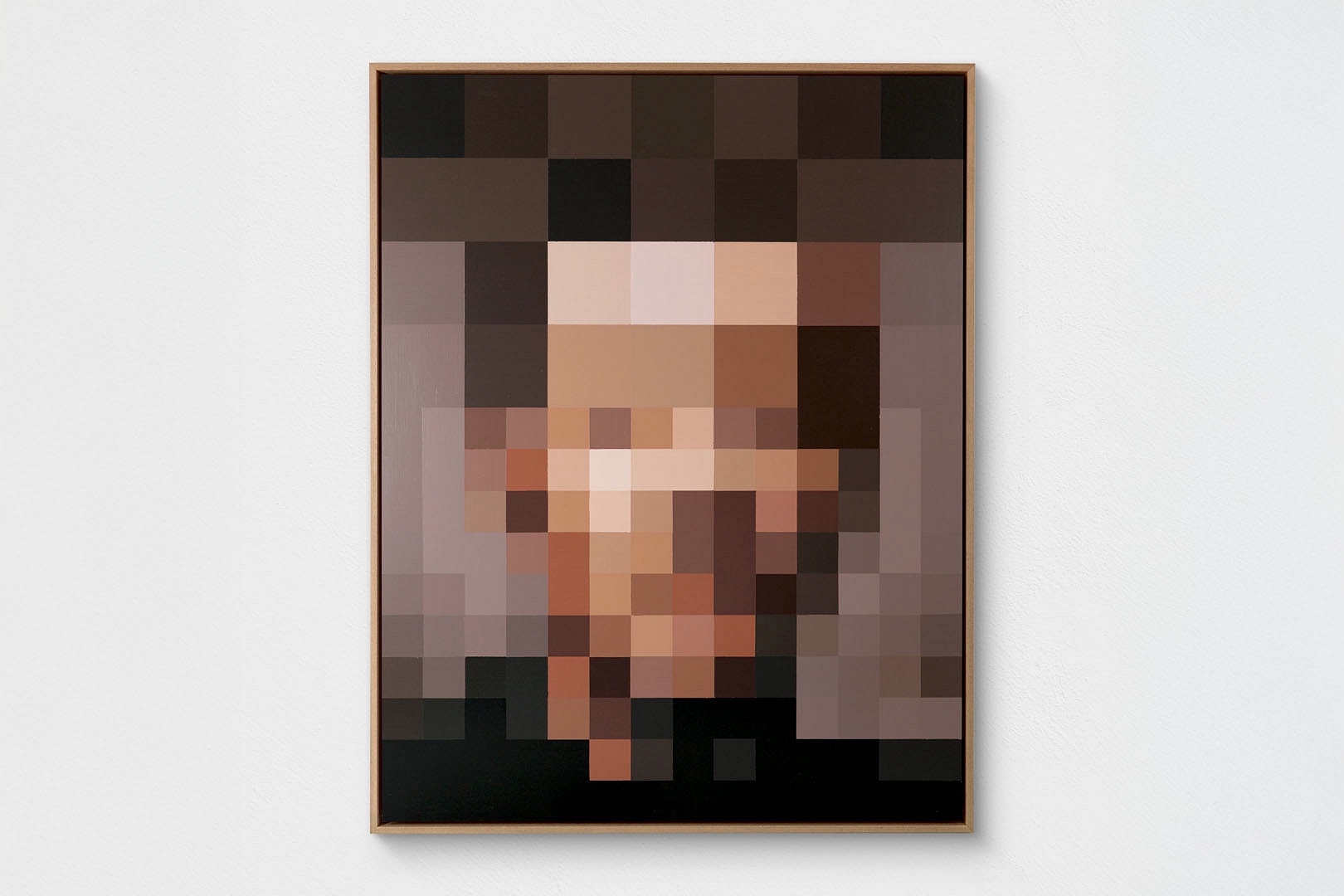 Johannes Raschke, Portrait 21/05, Acryl auf Hartschaum, 102 x 80 cm, unten rechts signiert, verso datiert und betitelt, gerahmt in Naturholz, Hauptansicht