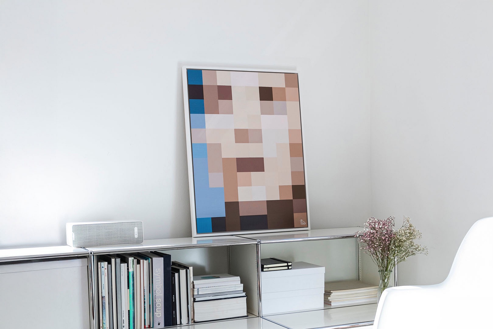 Johannes Raschke, Portrait 21/06, Acryl auf Aluminium, 83 x 63 cm, unten rechts signiert, verso datiert und betitelt, gerahmt in Weiß, Hauptansicht