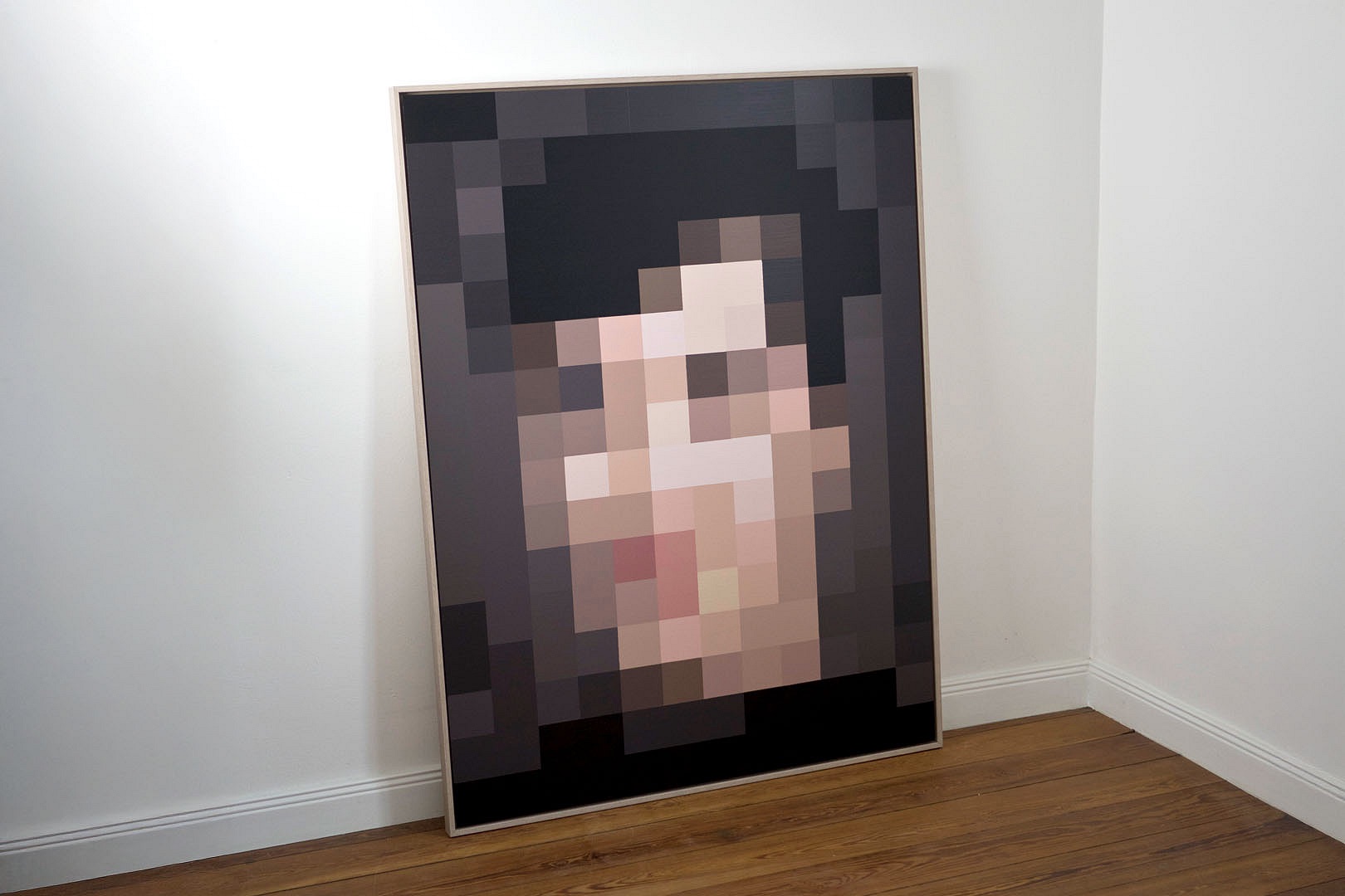 Johannes Raschke, Portrait 21/07, Acryl auf Aluminium, 132 x 100 cm, unten rechts signiert, verso datiert und betitelt, gerahmt in Naturholz, Hauptansicht